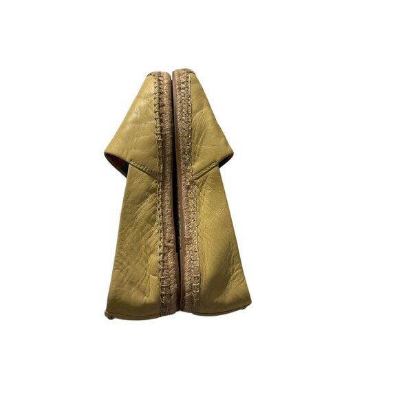 Sam Edelman Yellow Leather Espadrille Flats With Woven Jute Sole Womens Size 8.5 - Picture 5 of 9